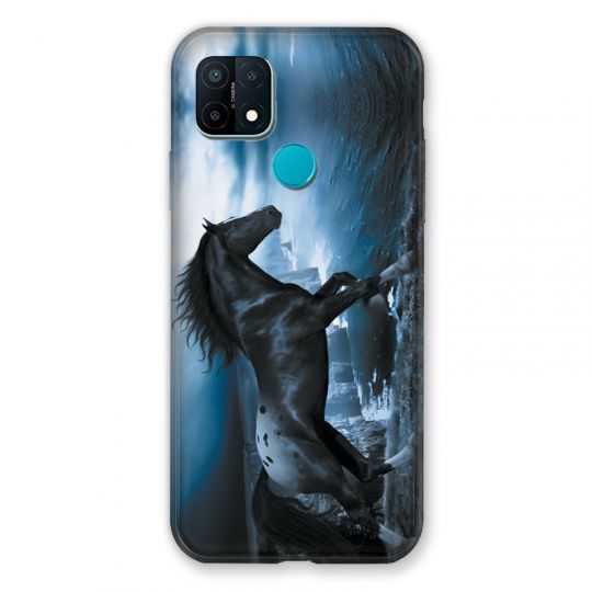 Coque Pour Oppo A15 Cheval Noir