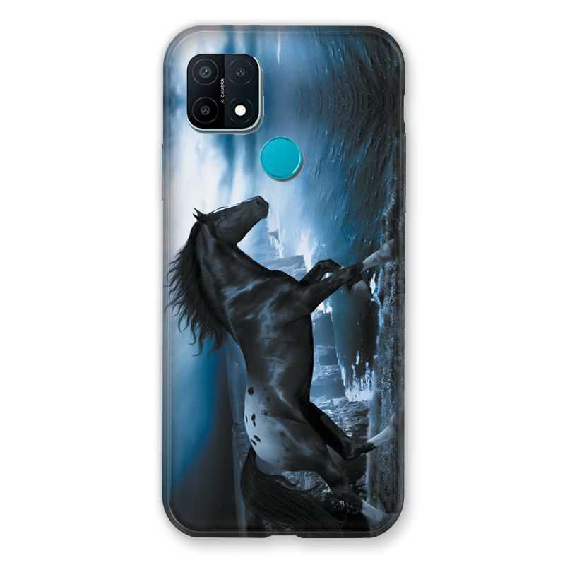 Coque Pour Oppo A15 Cheval Noir