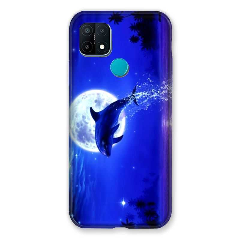 Coque Pour Oppo A15 Dauphin Lune