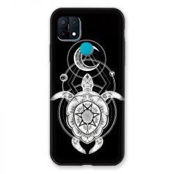 Coque Pour Oppo A15 Animaux Maori Tortue Noir