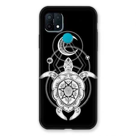 Coque Pour Oppo A15 Animaux Maori Tortue Noir