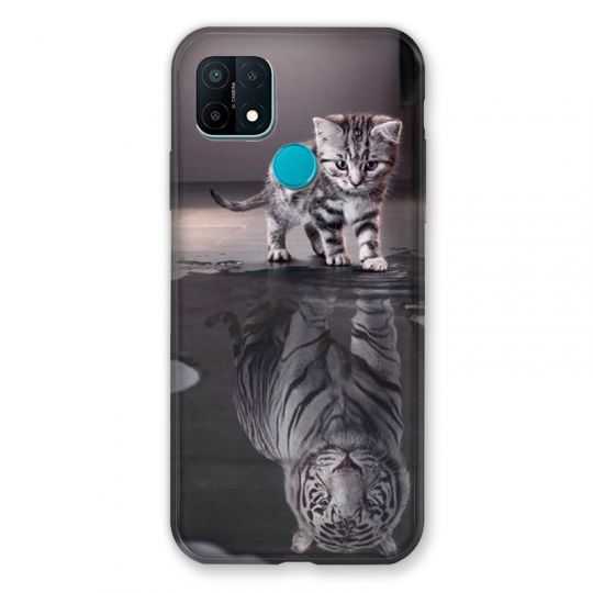 Coque Pour Oppo A15 Chat Reflet