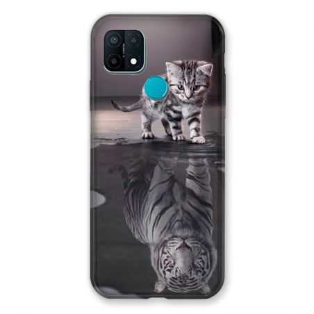 Coque Pour Oppo A15 Chat Reflet