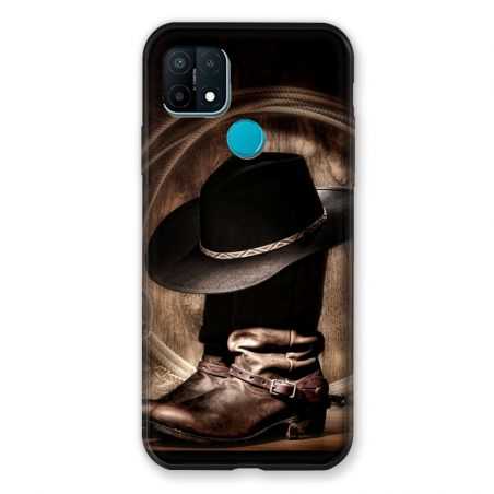 Coque Pour Oppo A15 Cow Boy Chapeau