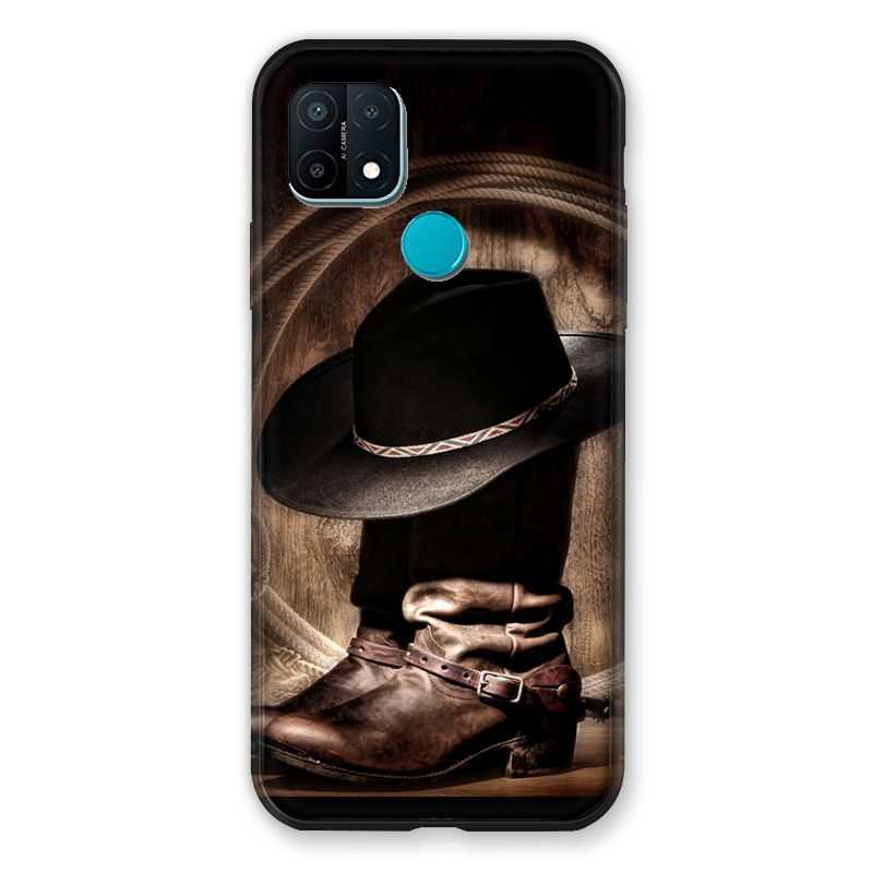 Coque Pour Oppo A15 Cow Boy Chapeau