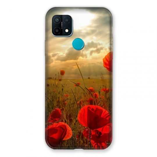 Coque Pour Oppo A15 Fleur Coquelicot
