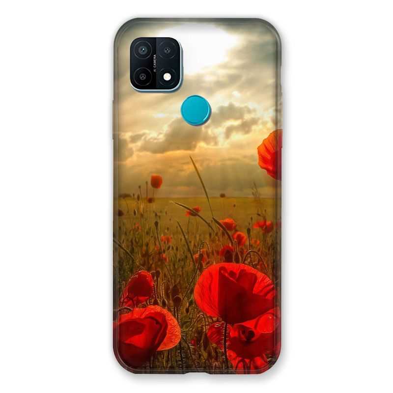 Coque Pour Oppo A15 Fleur Coquelicot