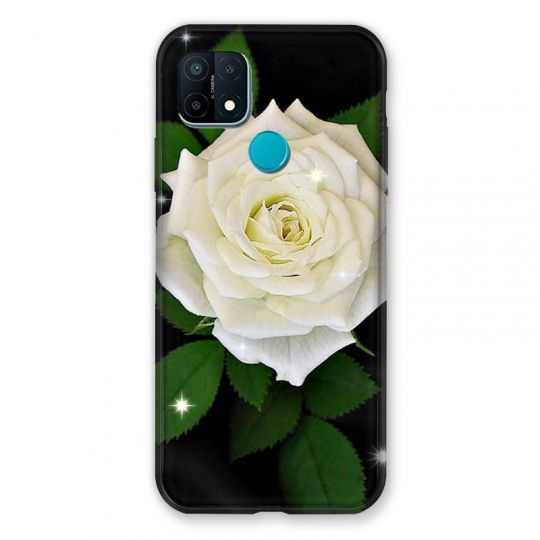 Coque Pour Oppo A15 Fleur Rose Blanche