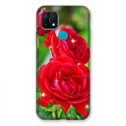 Coque Pour Oppo A15 Fleur Rose Rouge