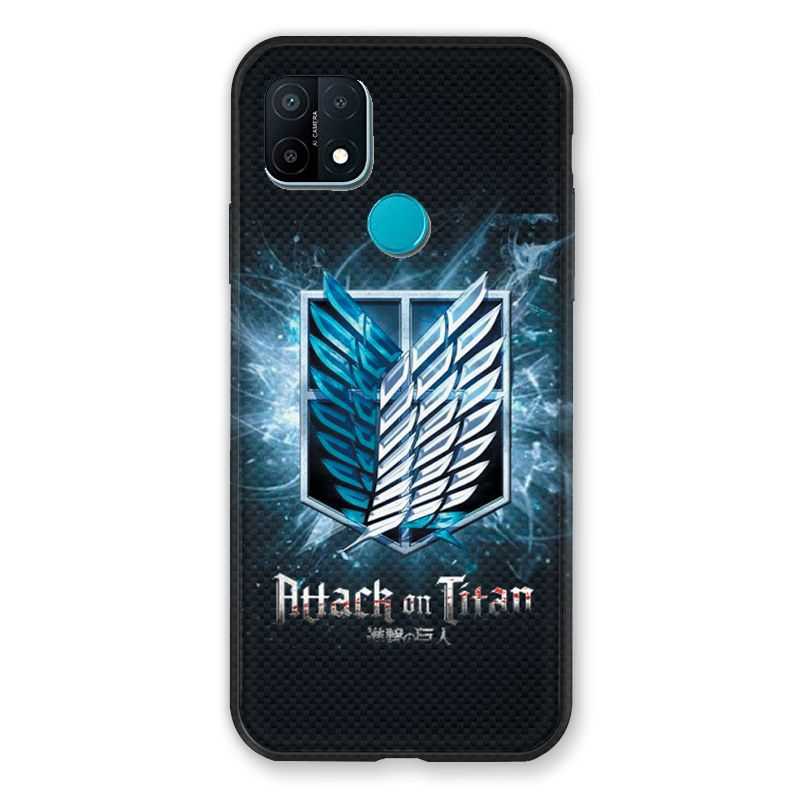 Coque Pour Oppo A15 Manga Attaque Titans Noir