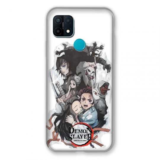 Coque Pour Oppo A15 Manga Demon Slayer Blanc