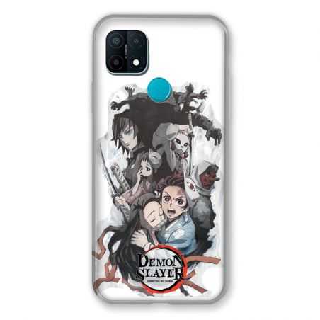 Coque Pour Oppo A15 Manga Demon Slayer Blanc