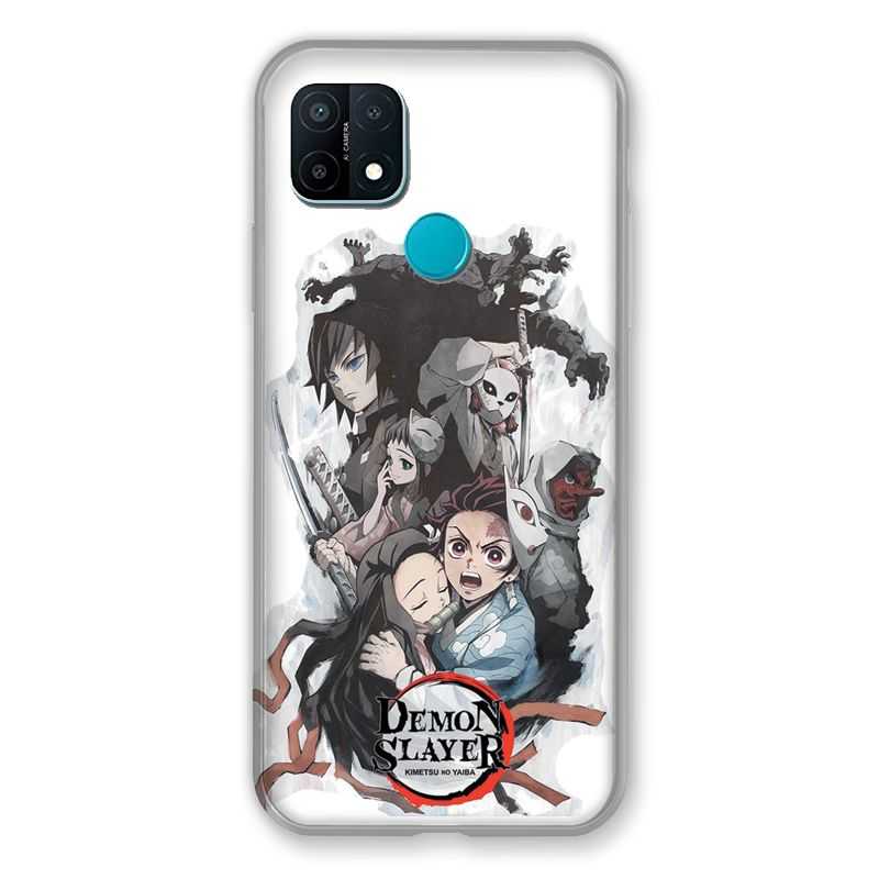 Coque Pour Oppo A15 Manga Demon Slayer Blanc