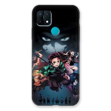 Coque Pour Oppo A15 Manga Demon Slayer Noir