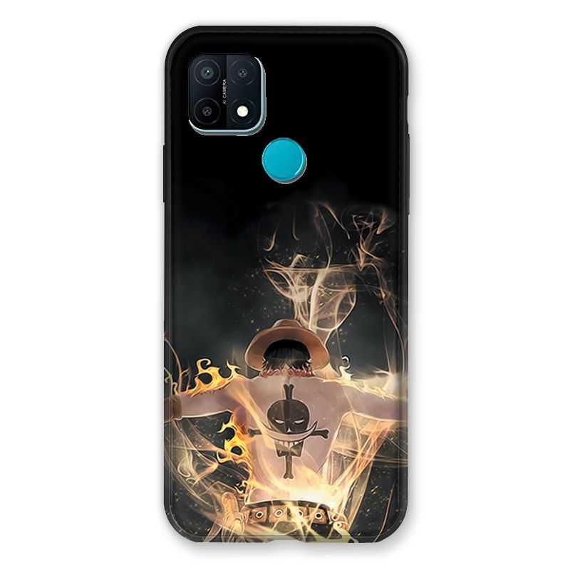 Coque Pour Oppo A15 Manga One Piece Ace Noir