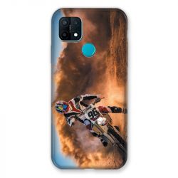 Coque Pour Oppo A15 Moto Cross Blanc