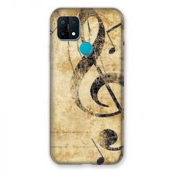 Coque Pour Oppo A15 Musique Clé Sol Vintage