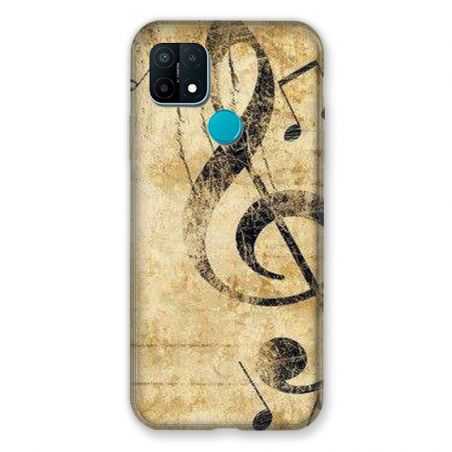 Coque Pour Oppo A15 Musique Clé Sol Vintage