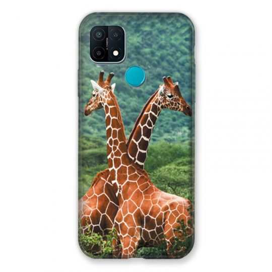 Coque Pour Oppo A15 Savane Girafe Duo