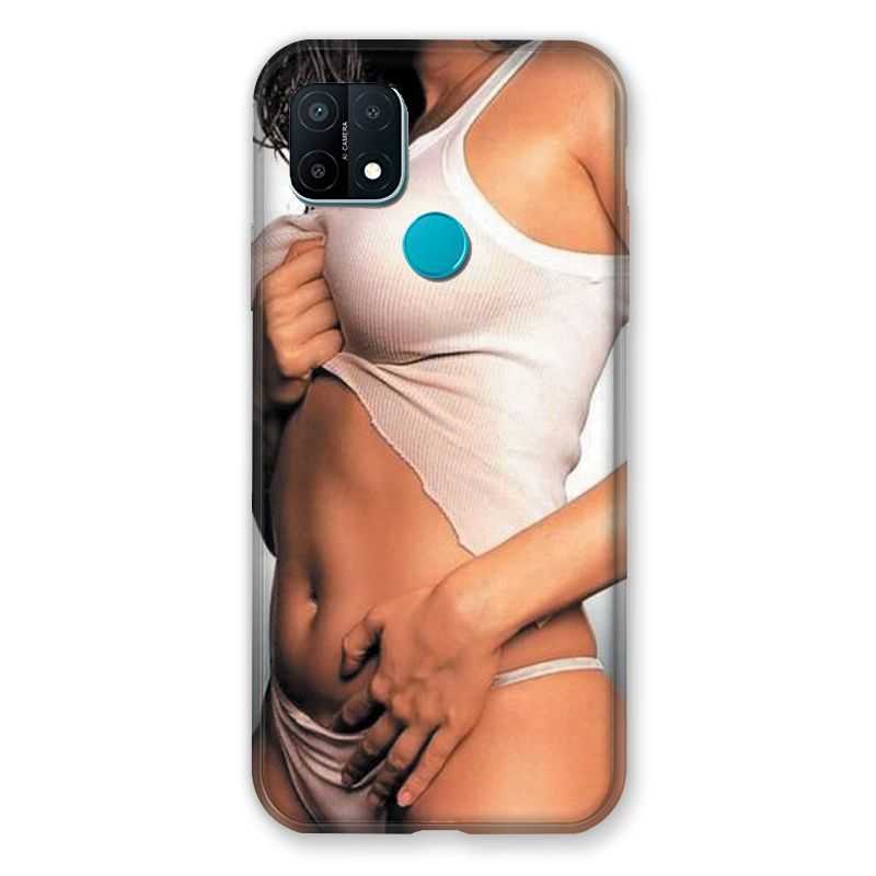Coque Pour Oppo A15 Sexy Tee Shirt Blanc