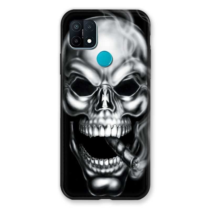 Coque Pour Oppo A15 Tete de Mort Fume