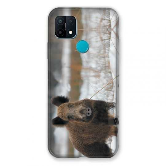 Coque Pour Oppo A15 Chasse Sanglier Neige