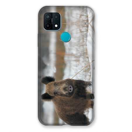 Coque Pour Oppo A15 Chasse Sanglier Neige