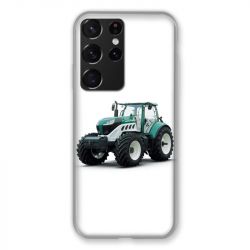 Coque Pour Samsung Galaxy S21 Ultra Agriculture Tracteur Blanc