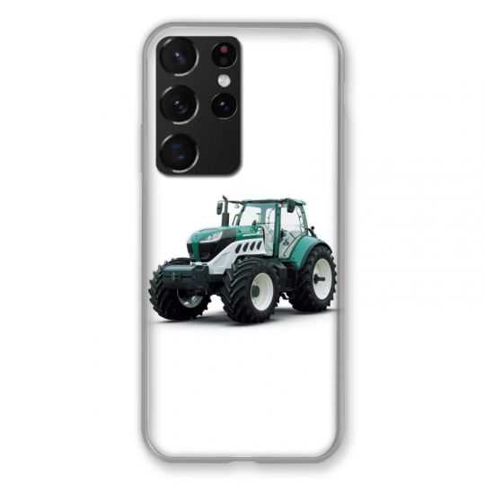 Coque Pour Samsung Galaxy S21 Ultra Agriculture Tracteur Blanc