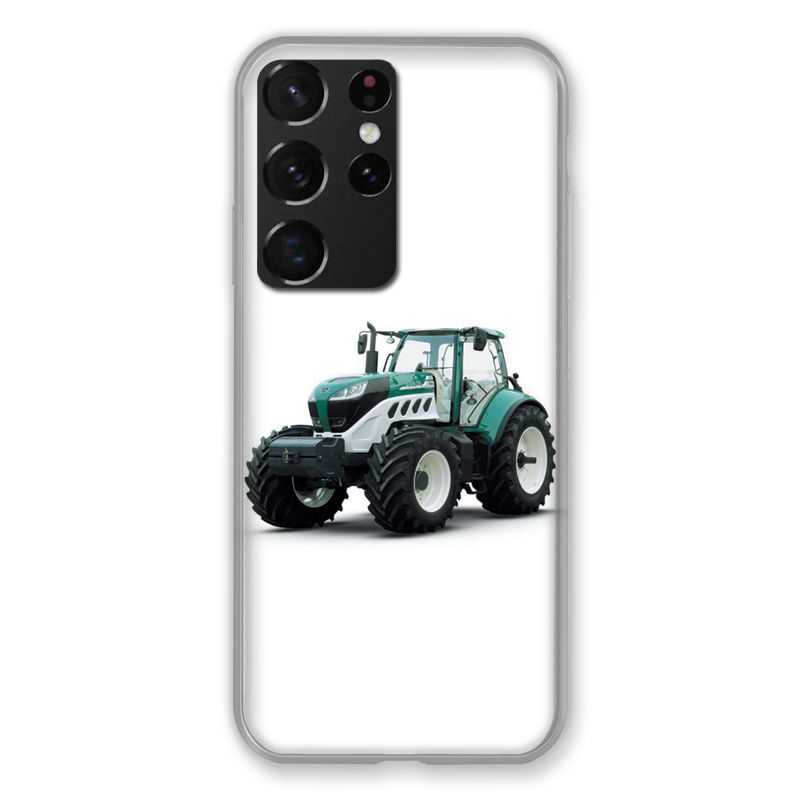 Coque Pour Samsung Galaxy S21 Ultra Agriculture Tracteur Blanc