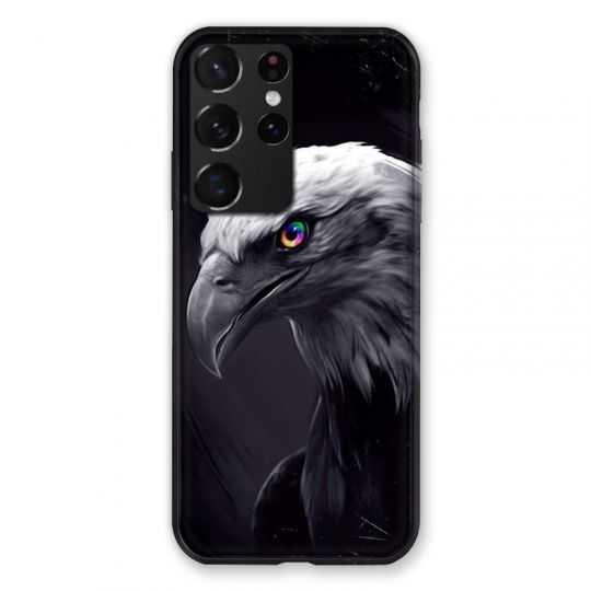 Coque Pour Samsung Galaxy S21 Ultra Aigle Royal Noir