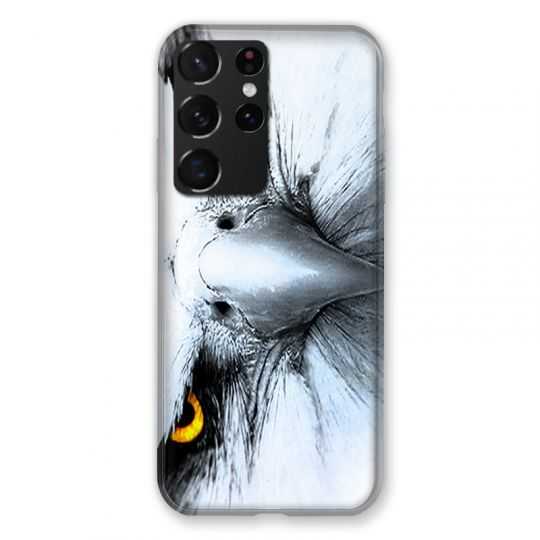 Coque Pour Samsung Galaxy S21 Ultra Aigle Royal Blanc