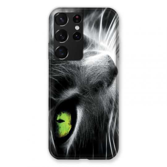 Coque Pour Samsung Galaxy S21 Ultra Chat Vert