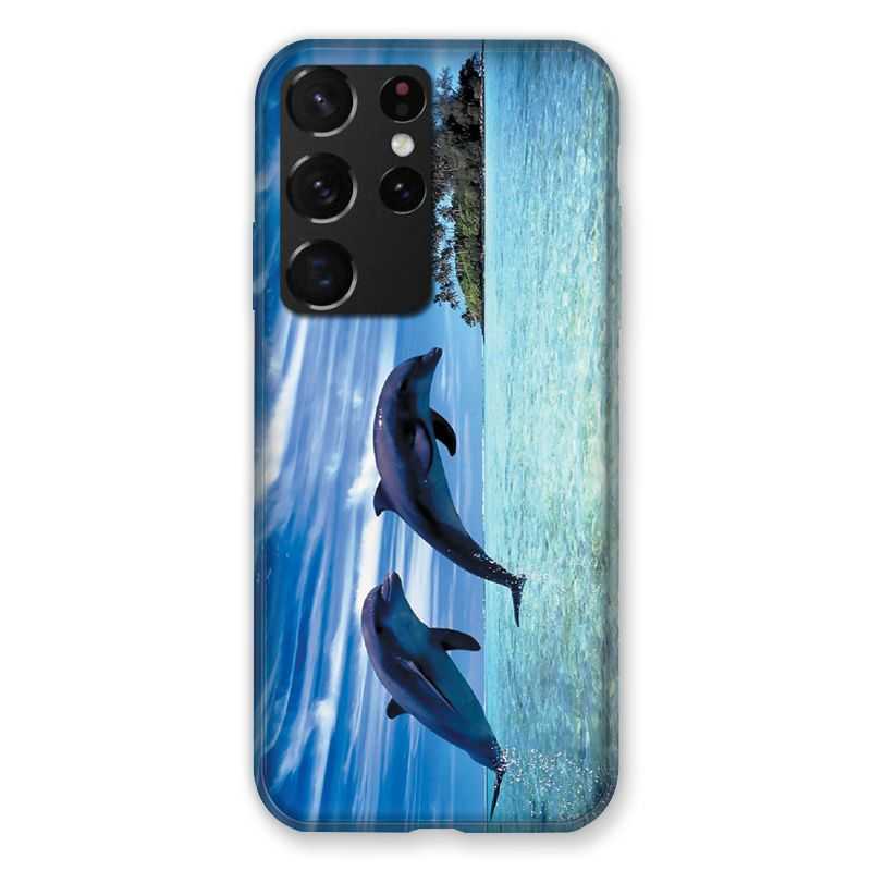 Coque Pour Samsung Galaxy S21 Ultra Dauphin Ile