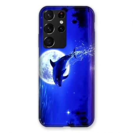 Coque Pour Samsung Galaxy S21 Ultra Dauphin Lune