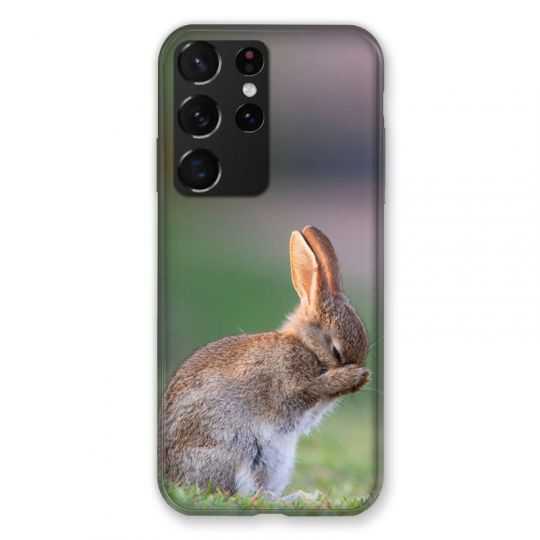 Coque Pour Samsung Galaxy S21 Ultra Lapin Marron