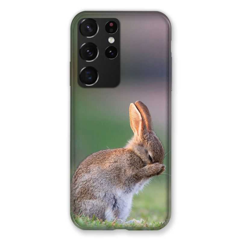 Coque Pour Samsung Galaxy S21 Ultra Lapin Marron