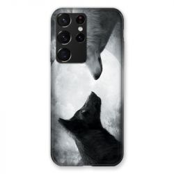 Coque Pour Samsung Galaxy S21 Ultra Loup Duo