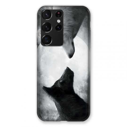 Coque Pour Samsung Galaxy S21 Ultra Loup Duo