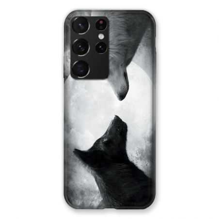 Coque Pour Samsung Galaxy S21 Ultra Loup Duo