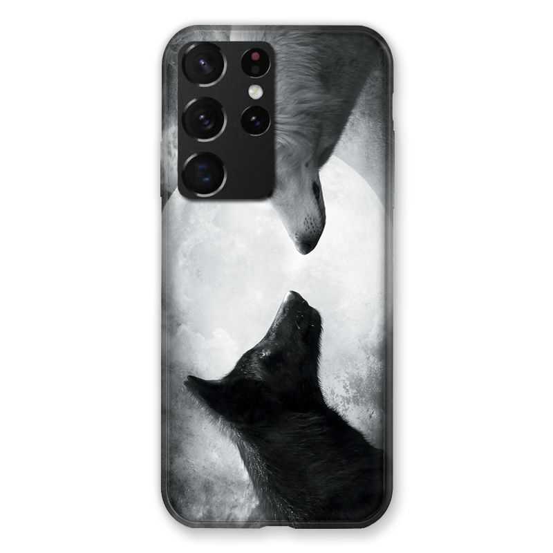 Coque Pour Samsung Galaxy S21 Ultra Loup Duo