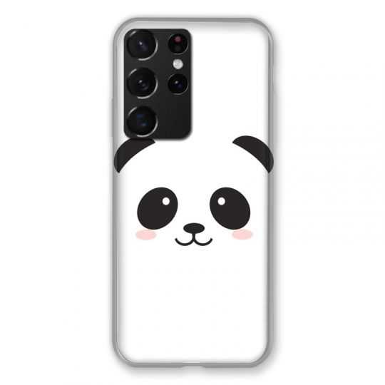 Coque Pour Samsung Galaxy S21 Ultra Panda Blanc
