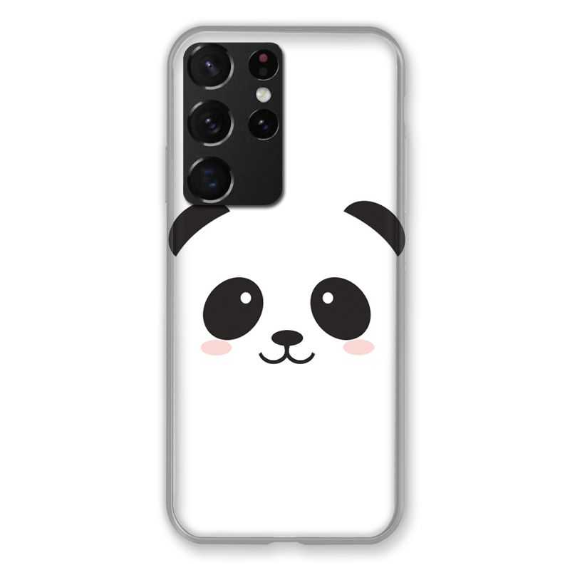 Coque Pour Samsung Galaxy S21 Ultra Panda Blanc