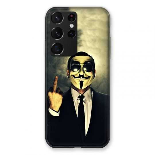Coque Pour Samsung Galaxy S21 Ultra Anonymous Doigt