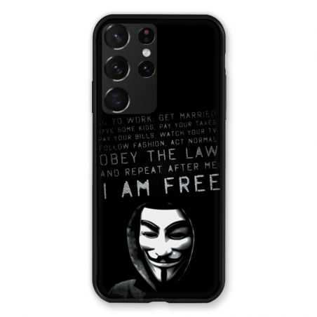 Coque Pour Samsung Galaxy S21 Ultra Anonymous I am free