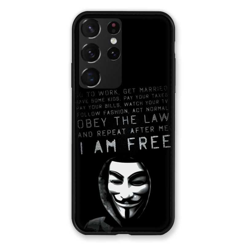 Coque Pour Samsung Galaxy S21 Ultra Anonymous I am free