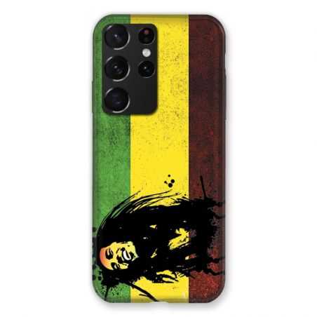 Coque Pour Samsung Galaxy S21 Ultra Bob Marley Drapeau
