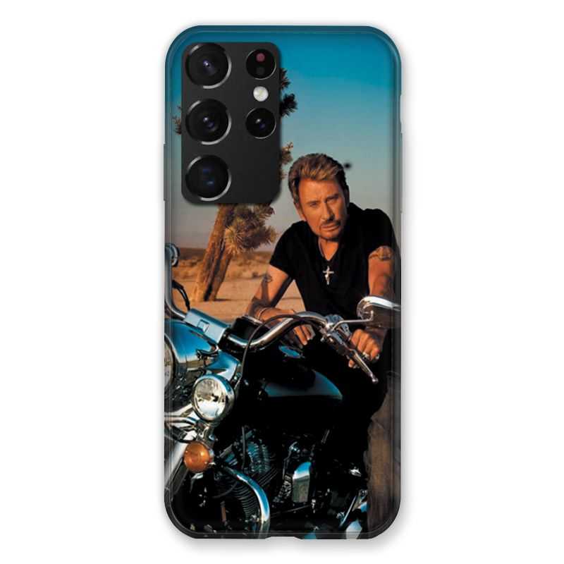 Coque Pour Samsung Galaxy S21 Ultra Johnny Hallyday Moto