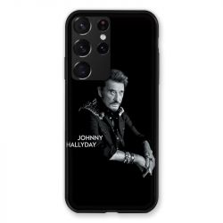 Coque Pour Samsung Galaxy S21 Ultra Johnny Hallyday Noir