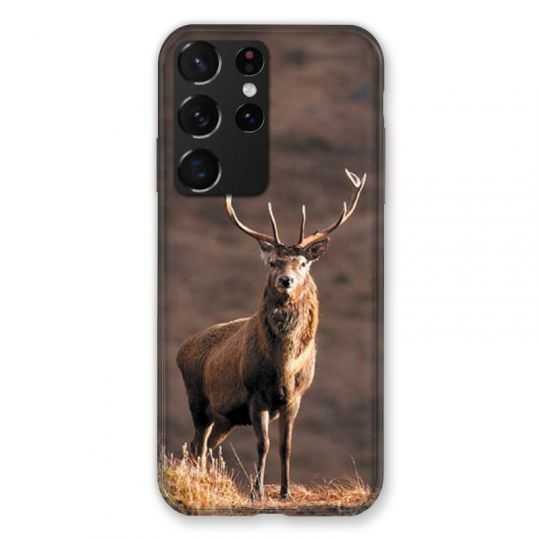 Coque Pour Samsung Galaxy S21 Ultra Chasse Chevreuil Blanc